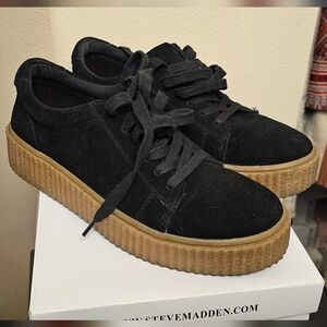 Steve Madden Black Suede Sneakers. Size 8.